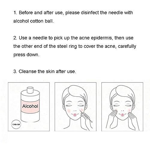 Drametree Aguja de acné de Acero Inoxidable Recoger Acné Pin Negro Acné Doble Aguja de acné Belleza Herramientas de Belleza Profesional sin riesgos Hecho de Acero quirúrgico de Grado dermatológico