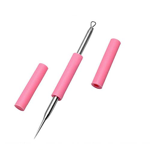 Drametree Aguja de acné de Acero Inoxidable Recoger Acné Pin Negro Acné Doble Aguja de acné Belleza Herramientas de Belleza Profesional sin riesgos Hecho de Acero quirúrgico de Grado dermatológico