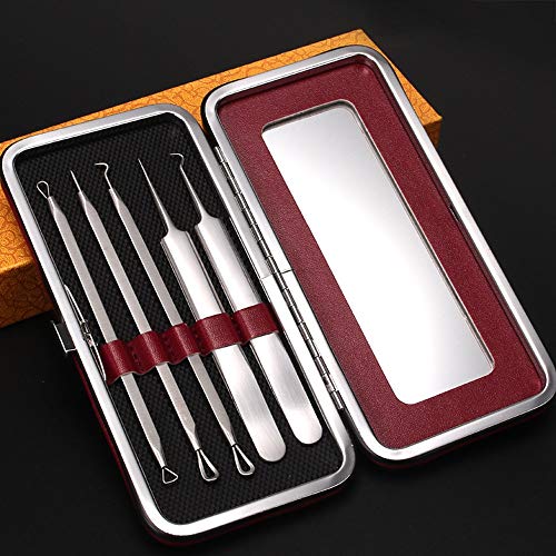 Drametree Celda Abrazadera Recoger Acné Acné Acné Aguja Acné Aguja Espinilla Eliminación Exprimir Acné Tabletas Grasas Herramientas de belleza de seguridad hechas de acero quirúrgico de grado dermatól