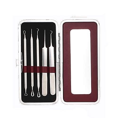 Drametree Celda Abrazadera Recoger Acné Acné Acné Aguja Acné Aguja Espinilla Eliminación Exprimir Acné Tabletas Grasas Herramientas de belleza de seguridad hechas de acero quirúrgico de grado dermatól