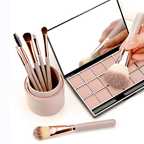 Drametree Pincel de Maquillaje de Cara Completa para Polvos Sueltos o prensados, Pincel de Base de Rubor para Mezclar, Punteado, Pincel de Base de Polvo de Pulido Pincel de Rubor Contorno Herramienta