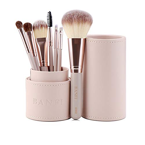 Drametree Pincel de Maquillaje de Cara Completa para Polvos Sueltos o prensados, Pincel de Base de Rubor para Mezclar, Punteado, Pincel de Base de Polvo de Pulido Pincel de Rubor Contorno Herramienta