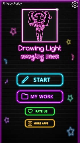 Draw Neon Glow Girly Dolls Coloring Book