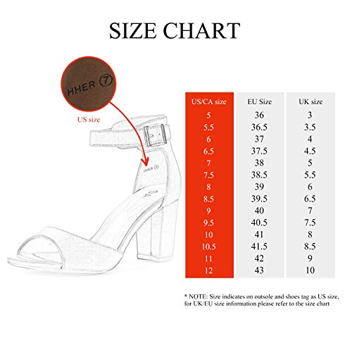 Dream Pairs HHER Zapatos de Tacon con Correa Tobillo para Mujer Rosa Claro 41 EU/10 US
