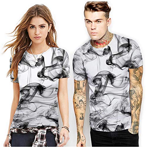 DREAMING-Nota Musical Impresión Digital Pareja Camiseta De Manga Corta Casual Deportes Hombres Y Mujeres Tops M