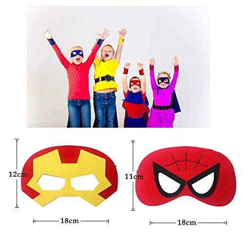 DREAMWIN 38 Piezas Máscaras Superhéroe, Máscaras de Cosplay de Superhéroe, Máscaras para Niños y Adultos