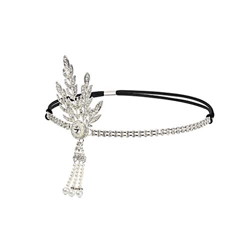 DRESHOW Art Deco 1920 Flapper Gran Gatsby Leaf Boda Nupcial Tiara Perla Diadema