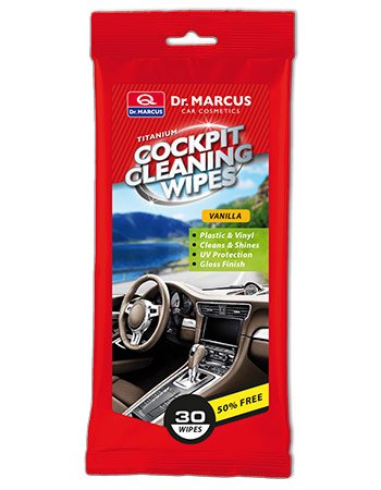DR.Marcus Titanium Leather Clean WipesToallitas limpiadoras para el salpicadero y plástico Interior del Coche (30 toallitas)