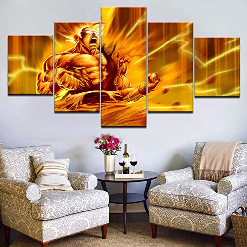 Drn Ball Personajes Goku Super Saiyan Goku Dibujos Animados Arte Moderno Pintura Carteles De Pared Lienzo para El Hogar Decoración De La Sala De Estar-Sin Marco