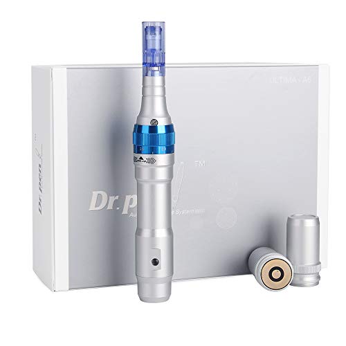 Dr.pen A6 Ultima con certificado CE, Mysweety Derma Roller Pen Stamp System, para el tratamiento de la pérdida de cabello cicatriz acné cicatrices, Dr Pen con 2 piezas 12 micro agujas