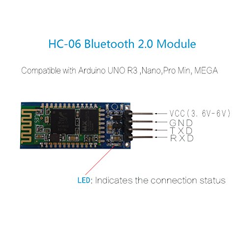 DSD TECH HC-06 Bluetooth 2.0 SPP Módulo BT inalámbrico para Arduino UNO R3 Nano MEGA Raspberry Pi