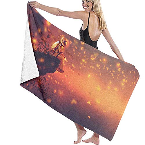 DSFA Astronaut Scifi Art Towel Secado rápido y rápido sin Arena Súper Absorbente Ultra Ligero Peso Compacto Viaje al Aire Libre Manta de Playa para Nadar Gimnasio