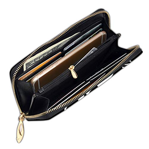 Dtesel inly The brpve Long Leather Wallet Cartera con Cremallera Tarjetero Clutch Purse Coin Pocket Package para Hombre y Mujer