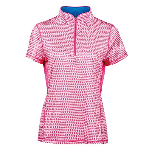 Dublin - Camisa de Manga Corta Ecuestre Kylee con Estampado para Chica Mujer (M) (Azul Dove)