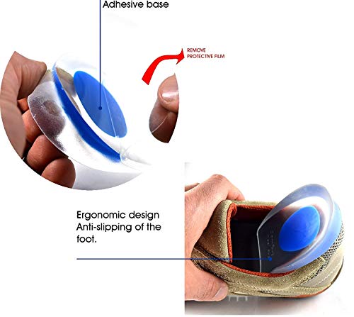 ducomi talonera plantillas de gel – 2 pares – Suela elevador Antishock para hombre y mujer – rodamiento soporte para talón – Reduce Los golpes y el dolor y DA 1,5 cm de altura Uomo EU 40/44