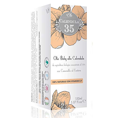 Dulàc - Aceite para el cuerpo a base de caléndula concentrada al 35% - 150 ml - 100% NATURAL - Para niños y adultos - con vitaminas E y F - 100% Made in Italy - Calendula 35