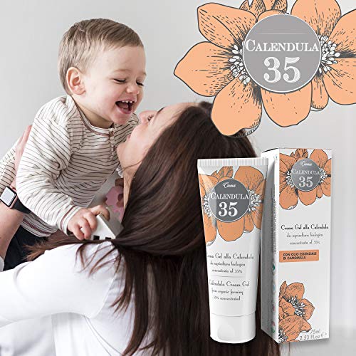 Dulàc - Crema de caléndula concentrada al 35% - 75 ml - Nutre, hidrata y protege la piel - Para el cambio de pañal - 100% Made in Italy - Calendula 35