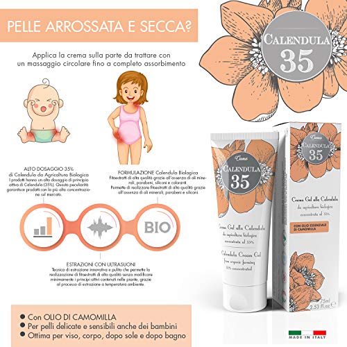 Dulàc - Crema de caléndula concentrada al 35% - 75 ml - Nutre, hidrata y protege la piel - Para el cambio de pañal - 100% Made in Italy - Calendula 35
