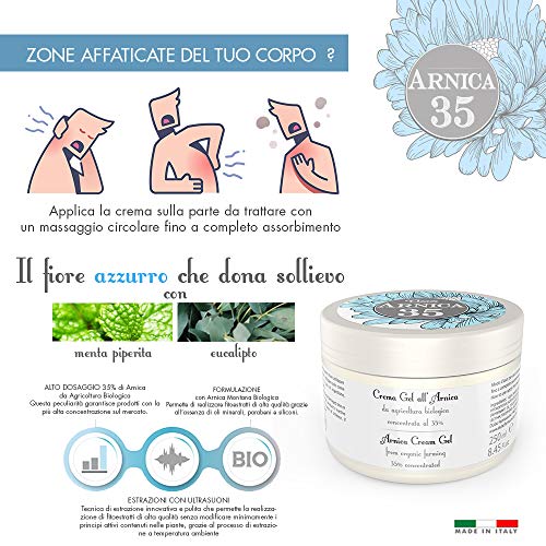 Dulàc - Gel crema a base de árnica concentrada al 35% - 250 ml - LA MÁS CONCENTRADA - 100% Made in Italy - Arnica 35