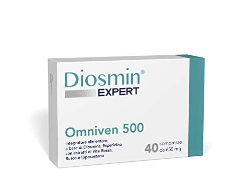 Dulàc - Omniven 500-40 CPR - Diosmina(450 mg), Hesperidina(50 mg), Vid roja, Ruscus, Castaño de Indias - Hemorroides y Microcirculación - Diosmin Expert