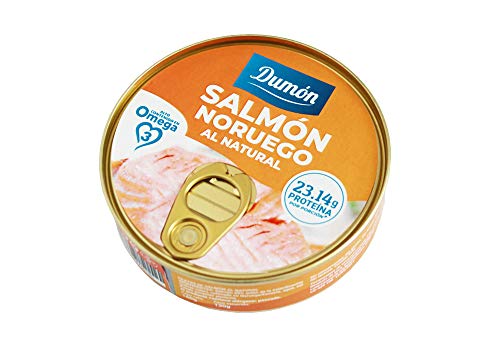 Dumon - 24 Unidades de 160 gr de Conservas de Salmon Noruego Fresco Gourmet Premium listo para comer. Pescado enlatado Sin huesos y Sin Piel. Abre fácil. Rico en proteínas, OMEGA 3, sin gluten.