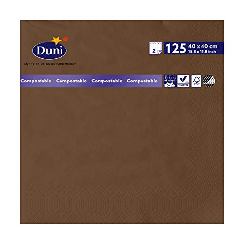 Duni 178999 de papel Tejido servilletas, 40 cm x 40 cm, marrón (1250 unidades)
