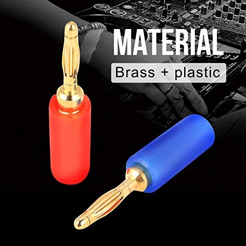 Duokon 2mm Colores Mezclados Banana Plugs Chapado en Oro Cable de Altavoz Musical Cable Pin Jack Sondas de Prueba Conectores para Amplificador (20 Unidades/Juego)