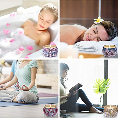 duoledaeu Velas Perfumadas Natural Velas Aromaticas, Cera de Soja Natural, Velas de Aromaterapia para Yoga, baño, día de San Valentín,4 Piezas