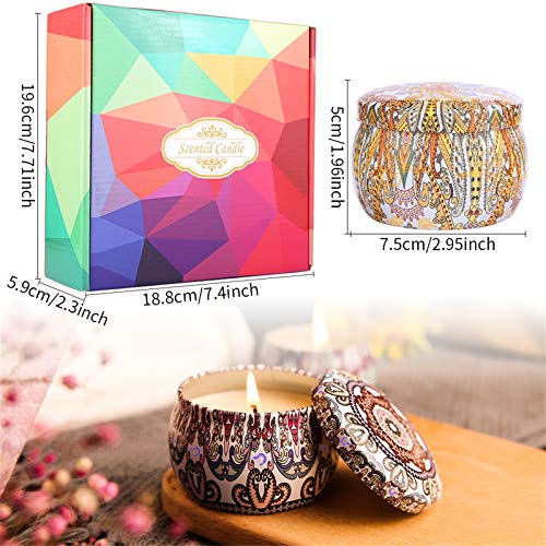 duoledaeu Velas Perfumadas Natural Velas Aromaticas, Cera de Soja Natural, Velas de Aromaterapia para Yoga, baño, día de San Valentín,4 Piezas