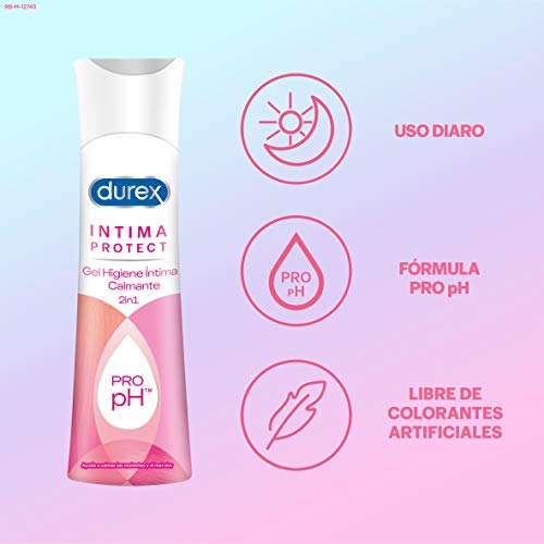 Durex Íntima Protect Gel Higiene Íntima Calmante 2In1, Fórmula Pro-Ph, Hipoalergénico Y Libre De Colorantes Artificiales - 200 ml