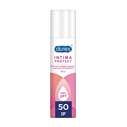 Durex Íntima Protect Gel Íntimo Balanceador Prebiótico 2In1, Fórmula Pro-Ph, Ácido Hialurónico, Libre De Fragancias – 50 ml