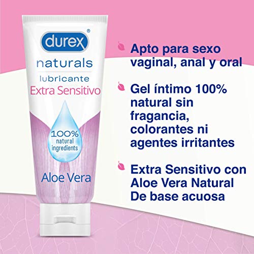 Durex Naturals Lubricante Intimo Extra Sensitivo 100 ml + Naturals Hidratante 100 ml + Naturals H2O 100 ml