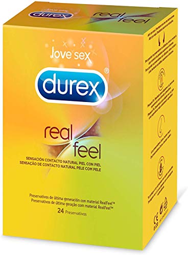 Durex Preservativos Real Feel Sensacion Contacto Natural 24 Condones