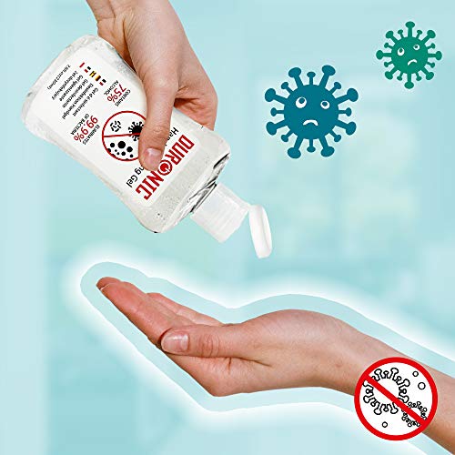 Duronic S230ML Gel desinfectante de manos bote de 230 ml – Formato de bolsillo- 75% de alcohol - Mata hasta el 99,9% de las bacterias – Gel antibacterias de secado rápido sin olor