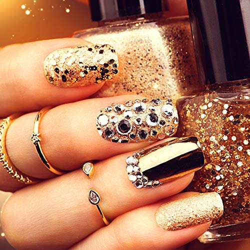 Duufin 11220 Piezas Pedrería para Uñas Cristales AB Gemas con 1 Pieza Pinza 5 Piezas Plumas de Uñas para Decoración de Arte de Uñas