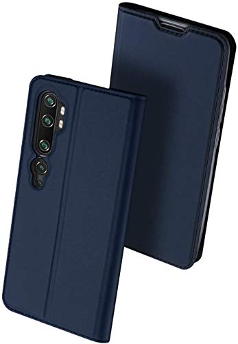 DUX DUCIS Funda Xiaomi Mi Note 10, Funda Xiaomi Mi Note 10 Pro, PU Cuero Flip Carcasa Fundas Móvil de Tapa Libro para Xiaomi Mi Note 10 / Mi Note 10 Pro (Azul Marino)