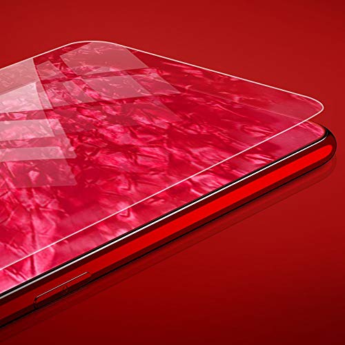 DYBOHF Funda iPhone X/XS Purpurina, con [Protector de Pantalla de Vidrio Templado], Bumper Suave [TPU] Protectora iPhone X/XS Protectora Caso (Rojo)