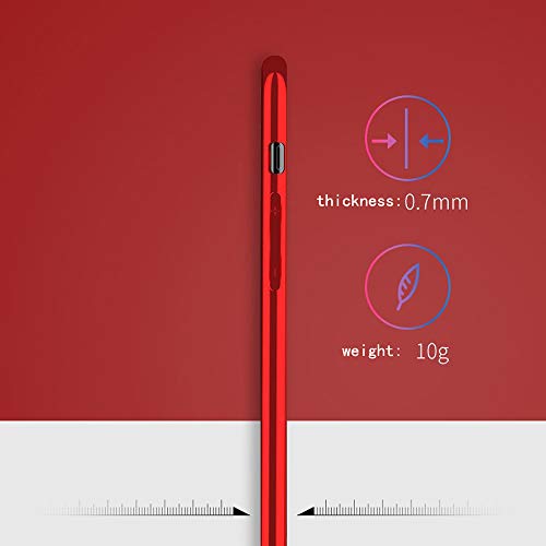 DYBOHF Funda iPhone X/XS Purpurina, con [Protector de Pantalla de Vidrio Templado], Bumper Suave [TPU] Protectora iPhone X/XS Protectora Caso (Rojo)