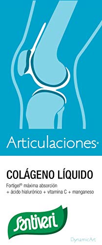 Dynamic Articulaciones colágeno liquido de Santiveri (formato jarabe de 240 ml): complemento alimenticio a base de colágeno hidrolizado (Fortigel), ácido hialurónico, Vitamina C y Manganeso.
