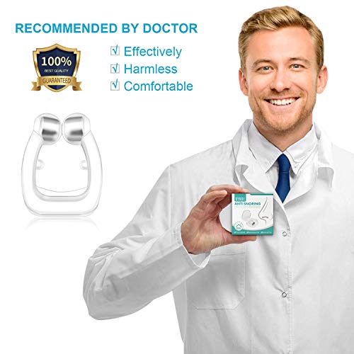 Dyroe Dilatador Nasal Anti Ronquidos 4 Pack [Versión 2020], Nose Clip Silicona con Imán Mejora la Respiración Nariz Clip para Ayudar a Dormir Mejor Antironquidos para el Ejercicio