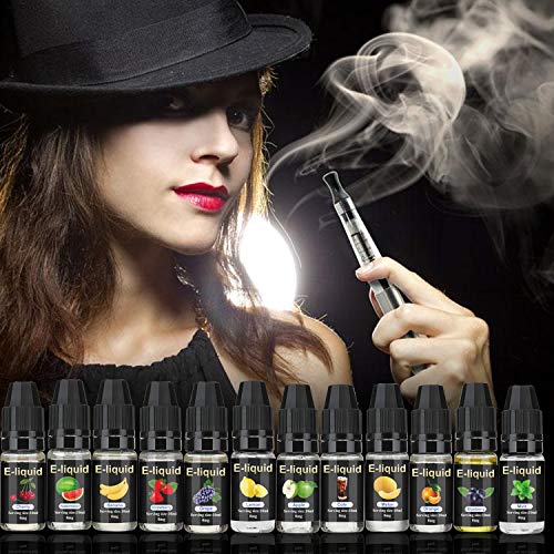 E-liquidos, E Liquido Vaper Sin Nicotina 12 x 10 ml, E Cigarette Liquido 50VG/50PG, E Liquid set para Cigarrillos Electronicos Vaporizador Shisha, E-Juice Collection, No Nicotina