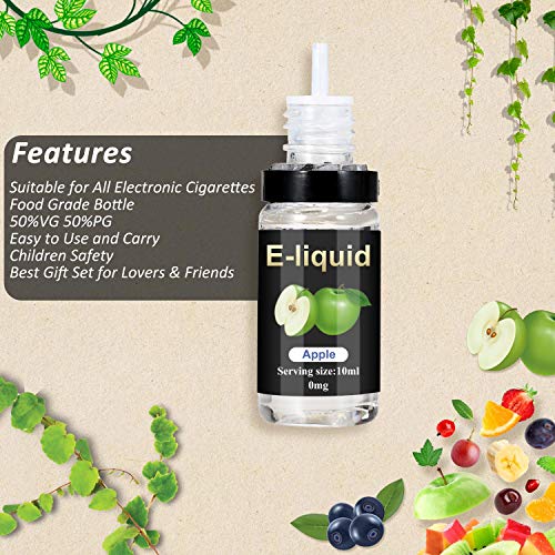 E-liquidos, E Liquido Vaper Sin Nicotina 12 x 10 ml, E Cigarette Liquido 50VG/50PG, E Liquid set para Cigarrillos Electronicos Vaporizador Shisha, E-Juice Collection, No Nicotina