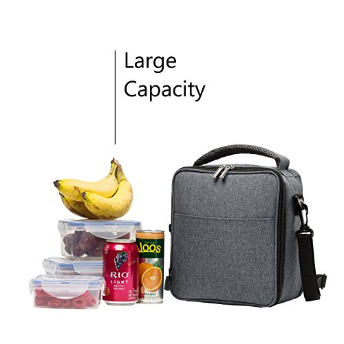 E-MANIS Bolsa Almuerzo Bolsa Térmica con Compartimentos Separados,Multiuso Caja De Almuerzo Multiuso Bolsa de Almuerzo para Adultos,Mujeres,Niños para Camping,Excursión,Playa Refrescos 6L (Gris)