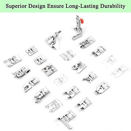 E-Senior Juego de prensatelas, Prensatelas Accesorios Para Máquinas de coser Brother Janome Singer Toyota (32Piezas)