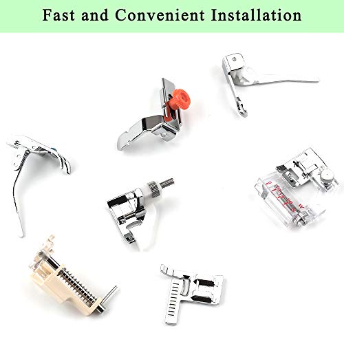 E-Senior Juego de prensatelas, Prensatelas Accesorios Para Máquinas de coser Brother Janome Singer Toyota (32Piezas)