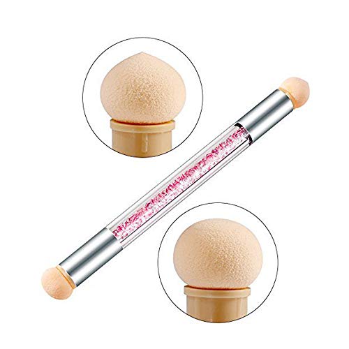 Ealicere 1pc de Esponja Cepillo de Uñas de Sombreado Degradado 4 Cabezales de Esponja de Repuesto Lavables Bricolaje Creativo Herramientas para Mezclar y Puntear De Uñas para el Salón O en el Hogar