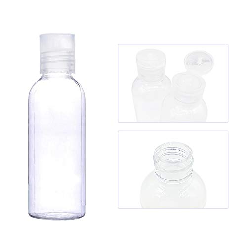 Ealicere 6Piezas Botellas de plástico de 100 ml con Dos embudos,Botella plástica cosmética Transparente,Apto para cosméticos champú Accesorios de Viaje etc.