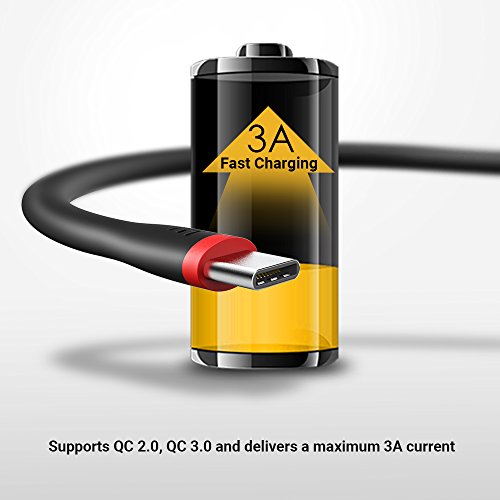 EasyAcc Cable USB C Corto [2 Pack] PocketLine Cable Tipo C para Mi A1, Samsung Galaxy S8 S9 S10, Samsung Cargador Wireless, BQ Aquaris X/X Pro, New MacBook, 15cm