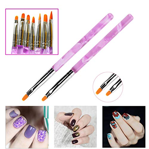 Ebanku 13 Pcs Pinceles para Uñas Nail Art Cepillo de UV Gel para Decoración, 7pcs Pincel uñas e 5pcs Dot Paint Pen e 1 pcs Cepillo de Uñas