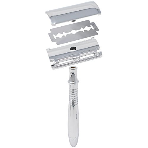 Eberbart Maquinilla de Afeitar Clasica | Maquinilla de afeitar manual de peine cerrado con cabezal de doble filo para un afeitado profesional